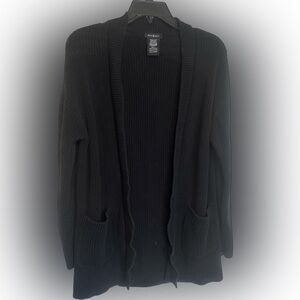 Max&Mia Black Ribbed Open Cardigan EUC